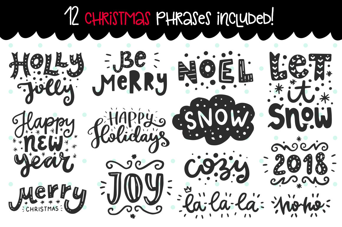 610 Christmas Doodles Clipart Set By Qilli Design Thehungryjpeg Com