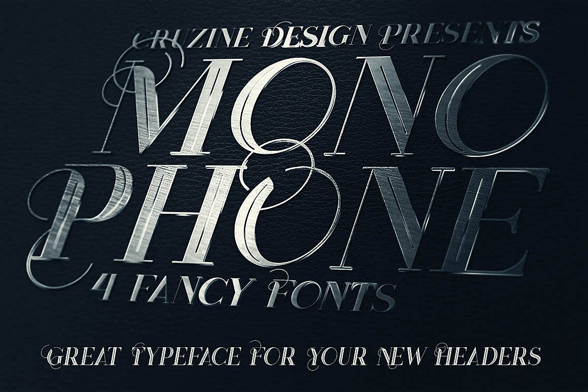 Monophone Fancy Font  By Cruzine Design TheHungryJPEG com