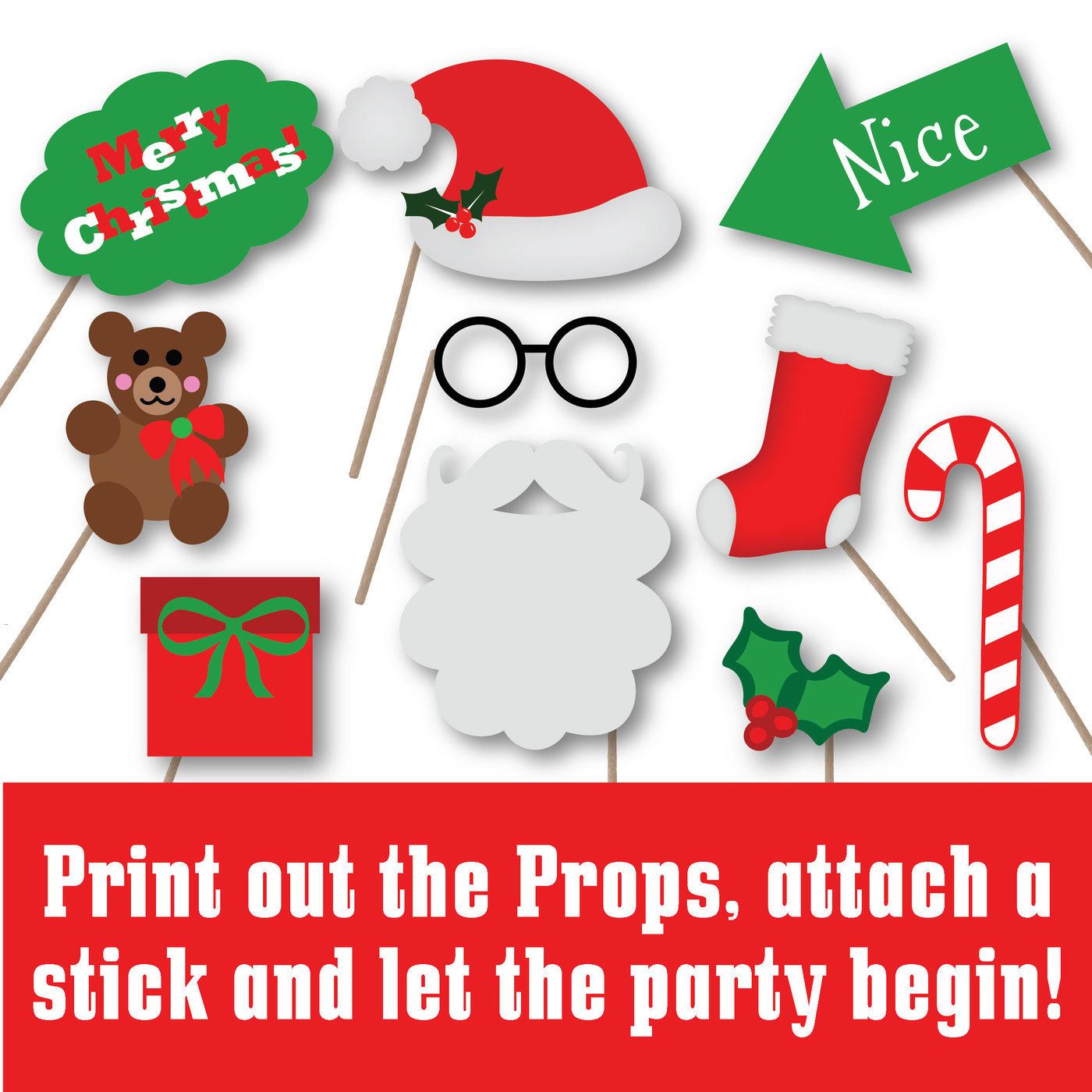 Free Christmas Photo Booth Props Printable Pdf