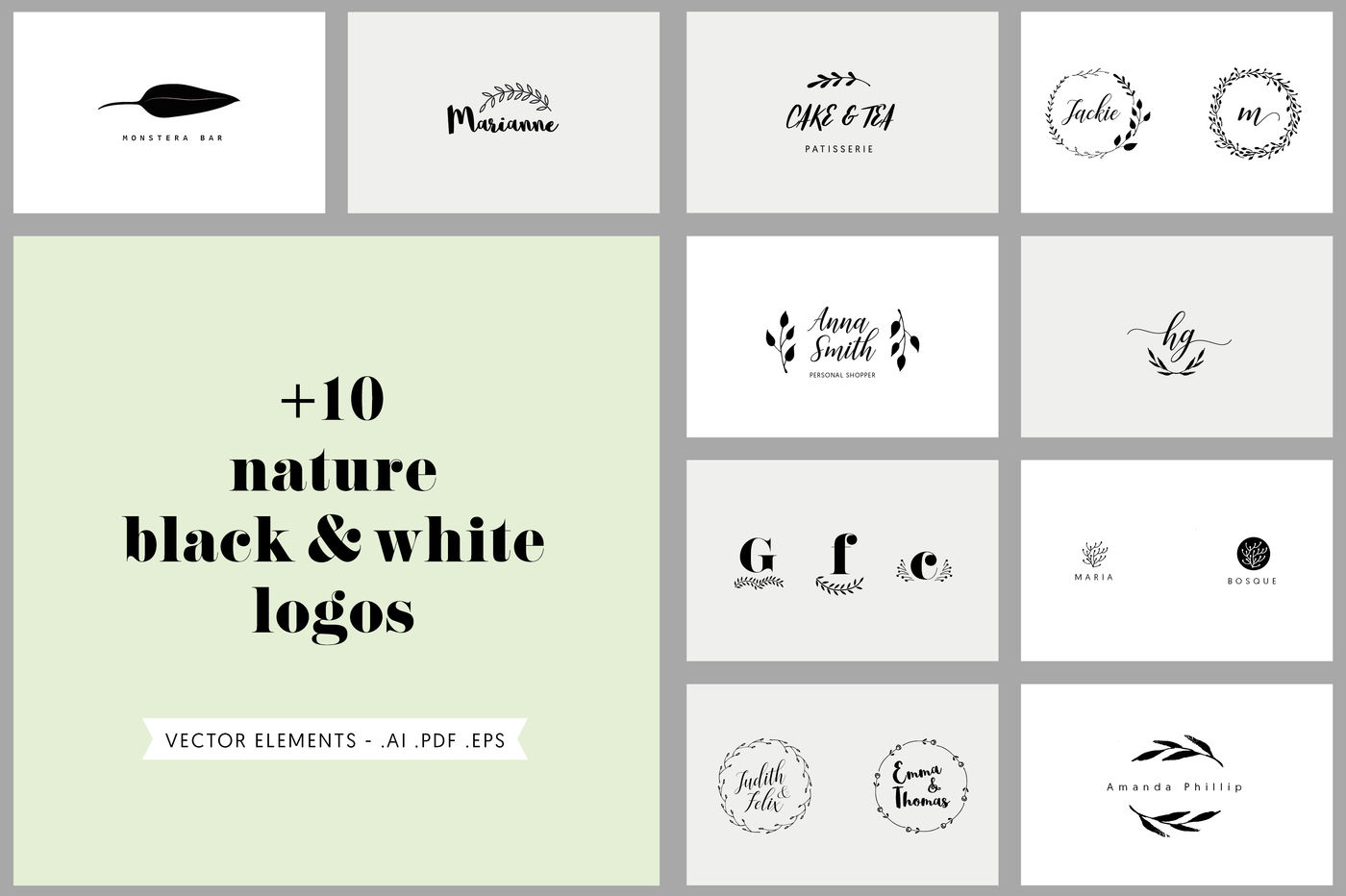 +50 simple logos By anisillustration | TheHungryJPEG.com