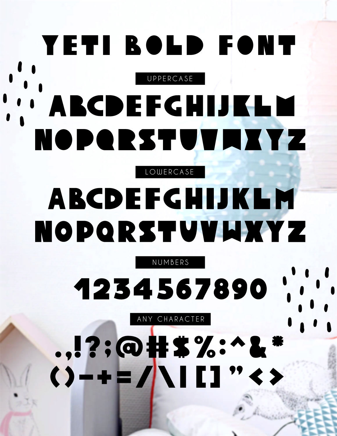 Yeti - Scandinavian font & elements By Juliya Kochkanyan | TheHungryJPEG