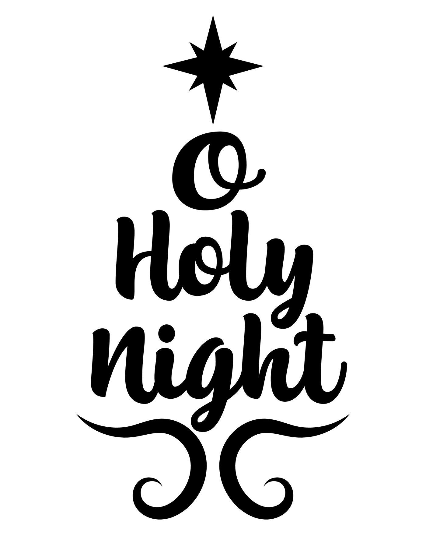 O Holy Night Svg | O Holy Night Lyrics Svg | Christian Song Lyrics Svg |  Farmhouse Winter Svg | SVG | PNG | DXF | Cricut | Silhouette