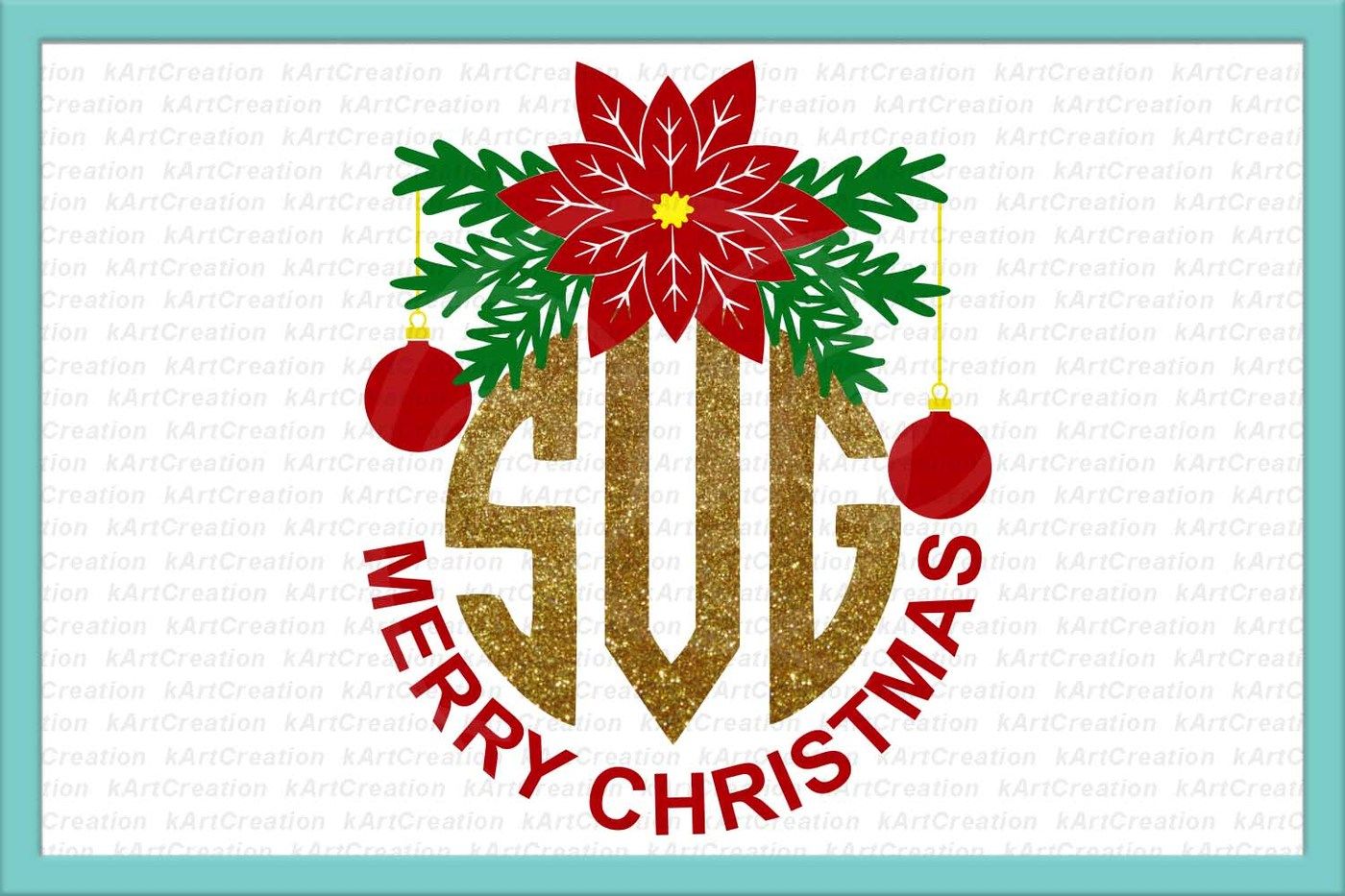Christmas monogram svg, Merry Christmas svg, Christmas svg, Christmas