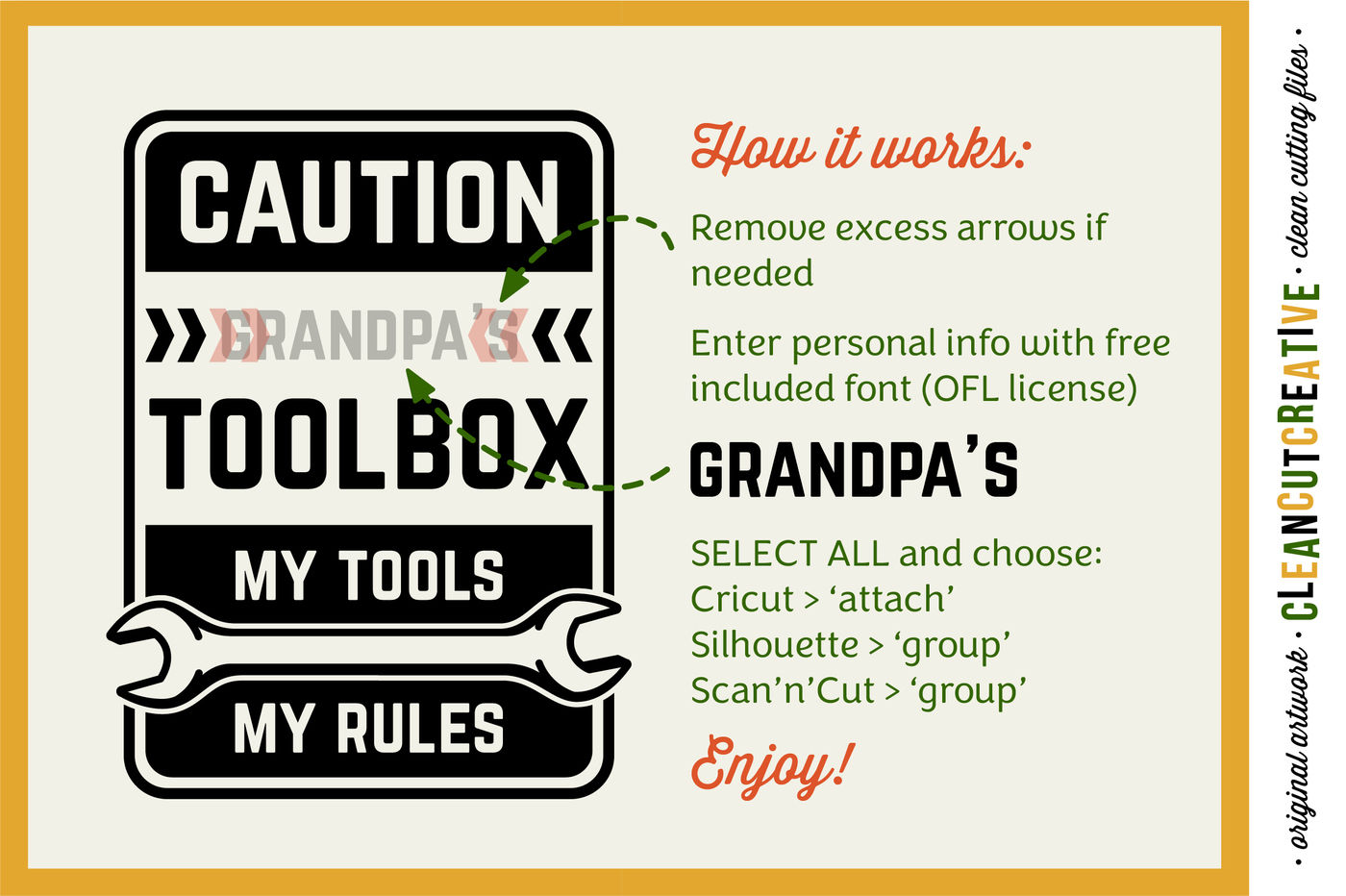 Diy Personalized Men S Toolbox Decal Design My Tools My Rules Svg Dxf Eps Png Cricut Silhouette Clean Cutting Files By Cleancutcreative Thehungryjpeg Com