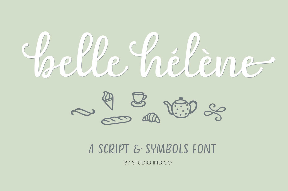 Belle Helene Script And Symbols Font By Studio Indigo Thehungryjpeg Com