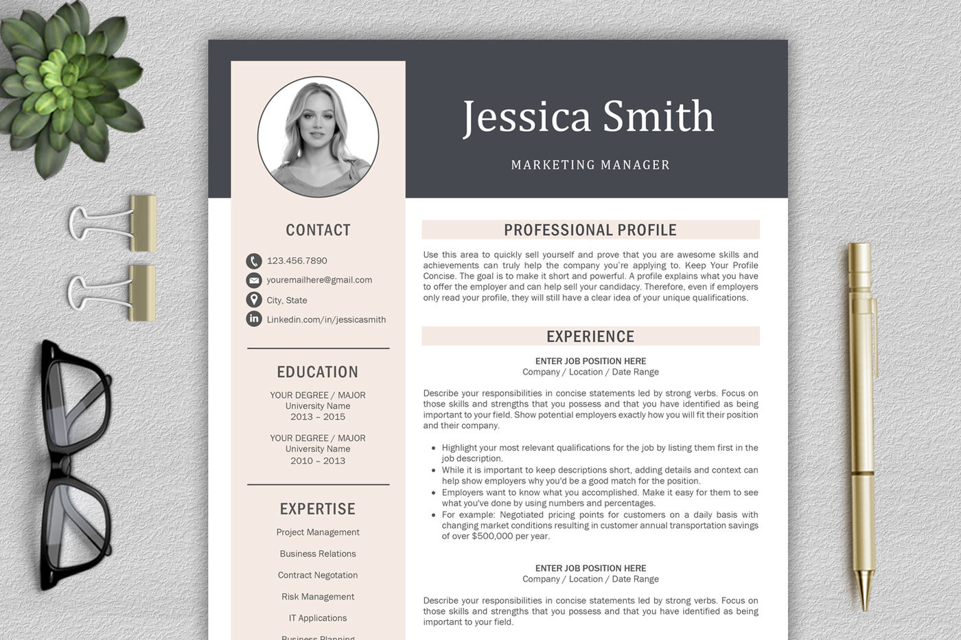 Resume Template / CV Template / Professional Resume ...