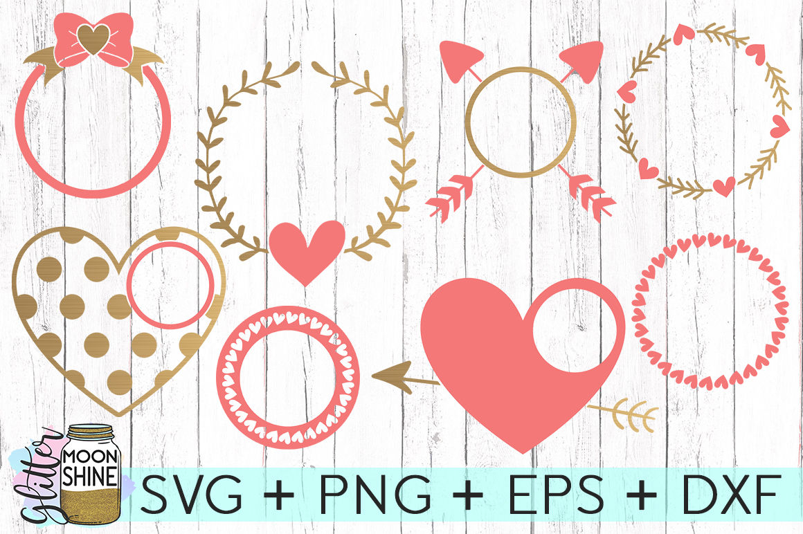 Download Love Monogram Frame Bundle SVG PNG DXF EPS Cutting Files ...