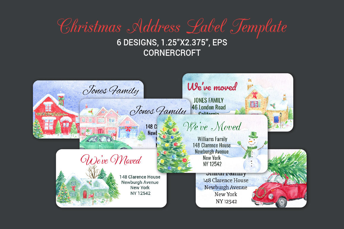 Christmas Address Label Template By Cornercroft TheHungryJPEG