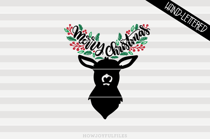 Download Merry Christmas - Deer head silhouette - Christmas decor ...