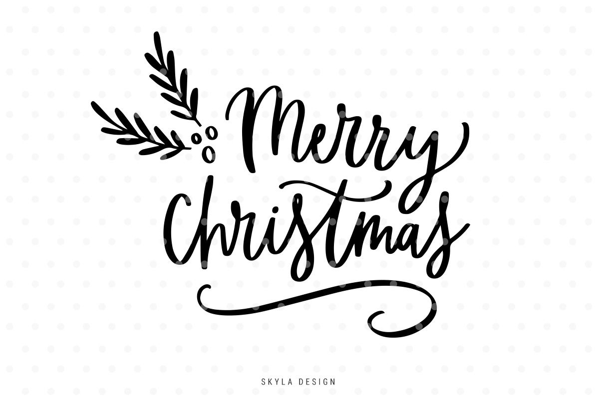 Download Merry Christmas SVG hand-lettered quote By SkylaDesign ...