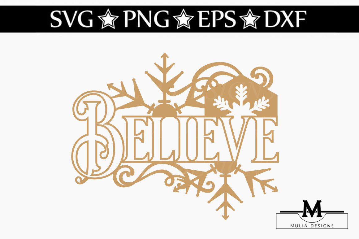 Believe Christmas Ornament SVG By Mulia Designs | TheHungryJPEG.com