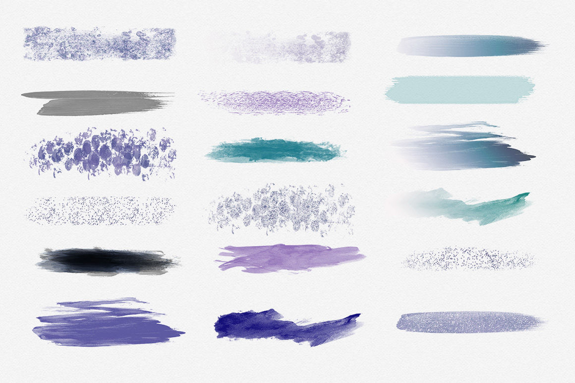 High Tide Ocean Blue Watercolor Brush Strokes Glitter Confetti Set By Clipartbrat Thehungryjpeg Com