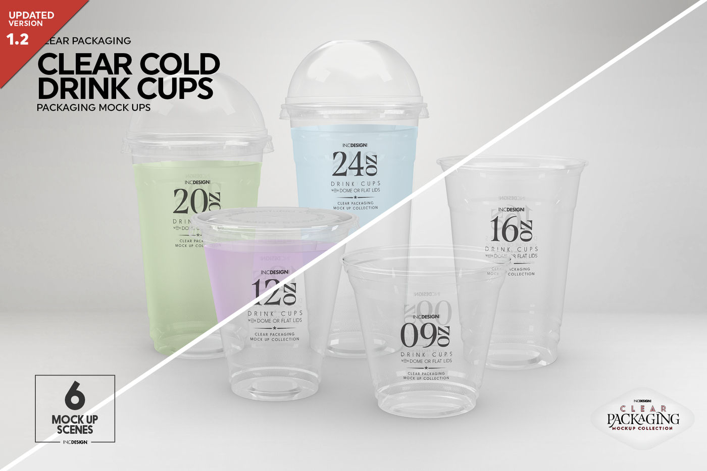 Download Clear Cold Drink Cups Mockup By Inc Design Studio Thehungryjpeg Com