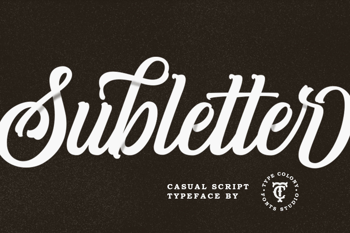 Subletter Script By Type Colony Thehungryjpeg Com