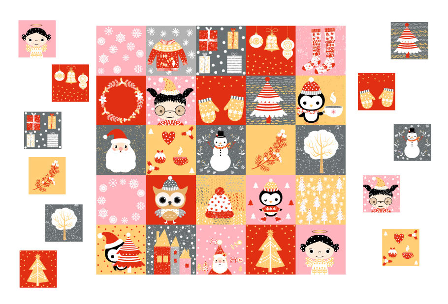 Printable Christmas Advent Calendar Countdown Numbers Cards By 