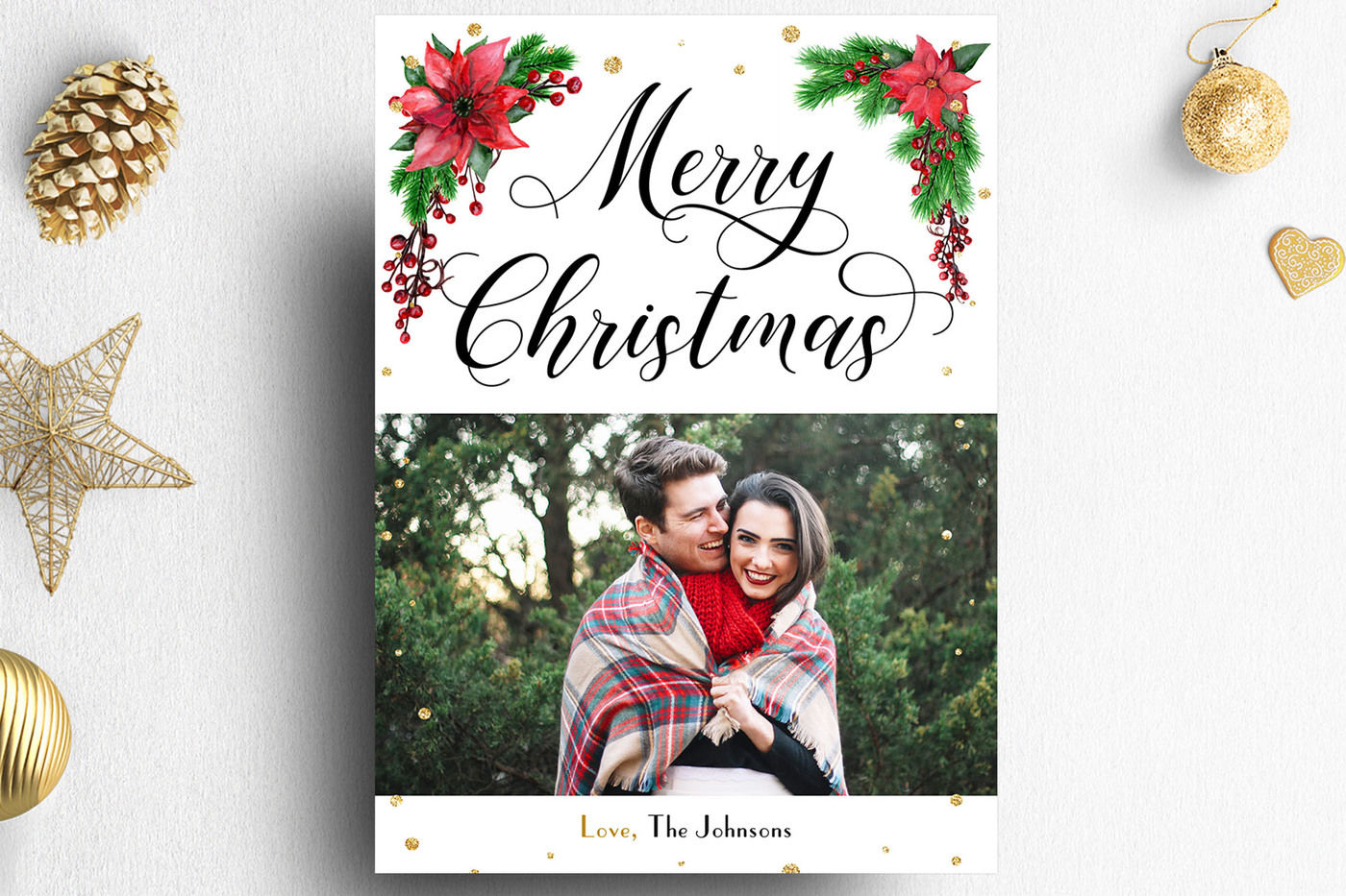 Christmas Card Photoshop Template By Nifty Fairy | TheHungryJPEG.com