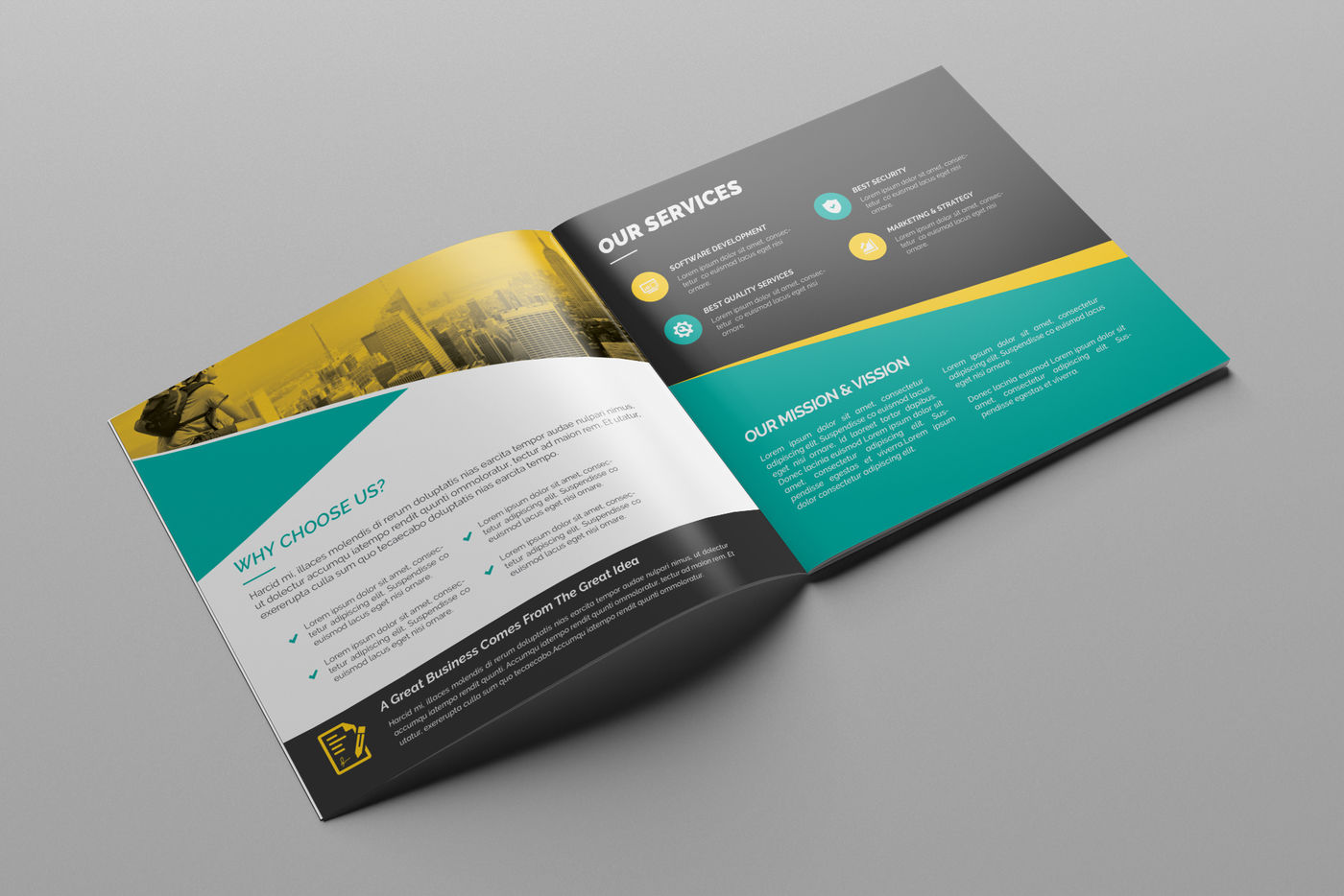 Download 4 Fold Square Brochure Mockup Psd Yellowimages