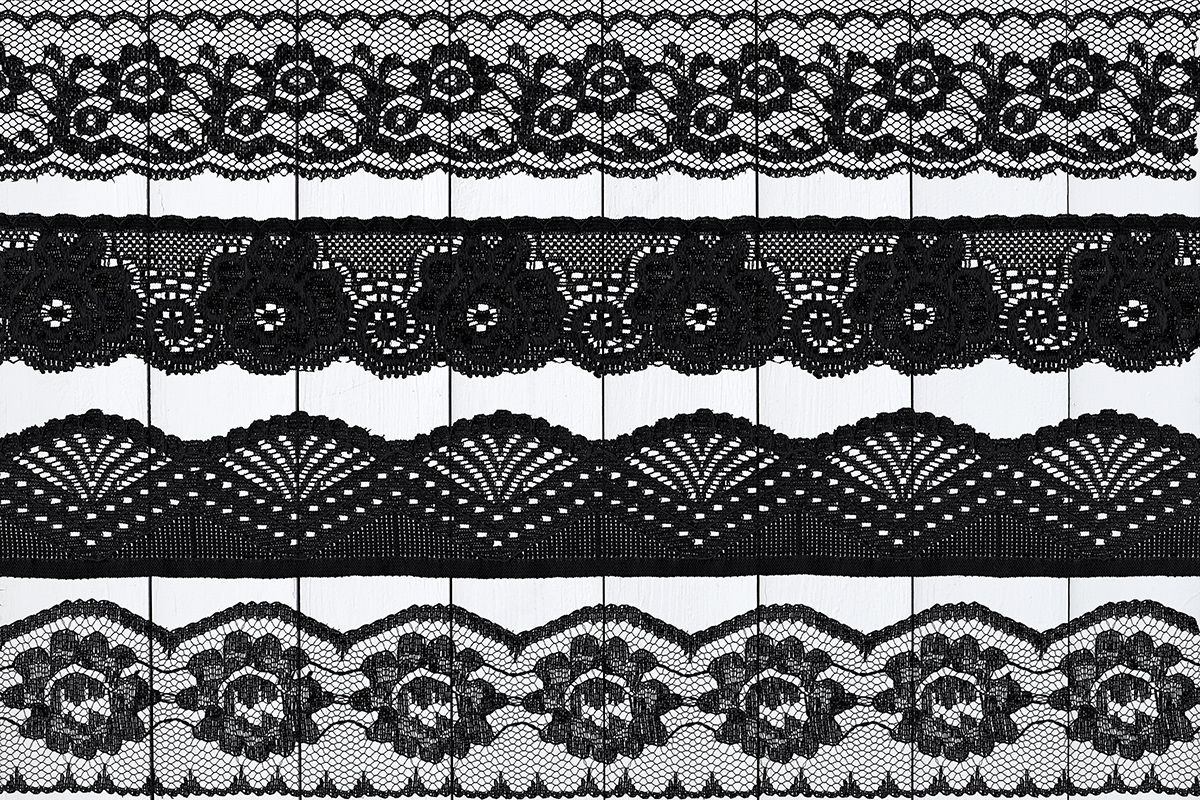 Black Floral Lace Borders By North Sea Studio