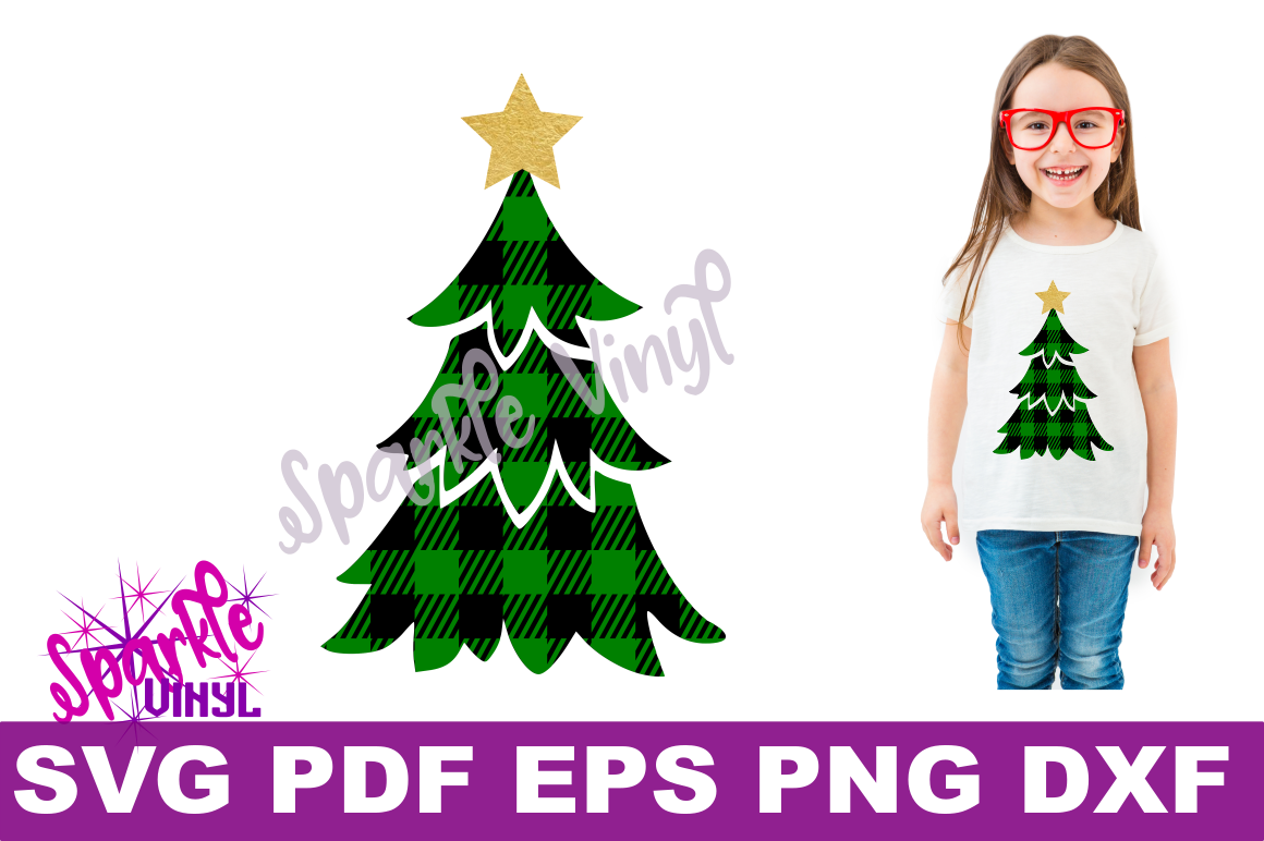 Svg Buffalo Plaid Christmas Tree With Star Shirt Sign Stencil Printable Svg Files For Cricut And Silhouette Png Pdf Dxf Eps Christmas Design By Sparkle Vinyl Designs Thehungryjpeg Com