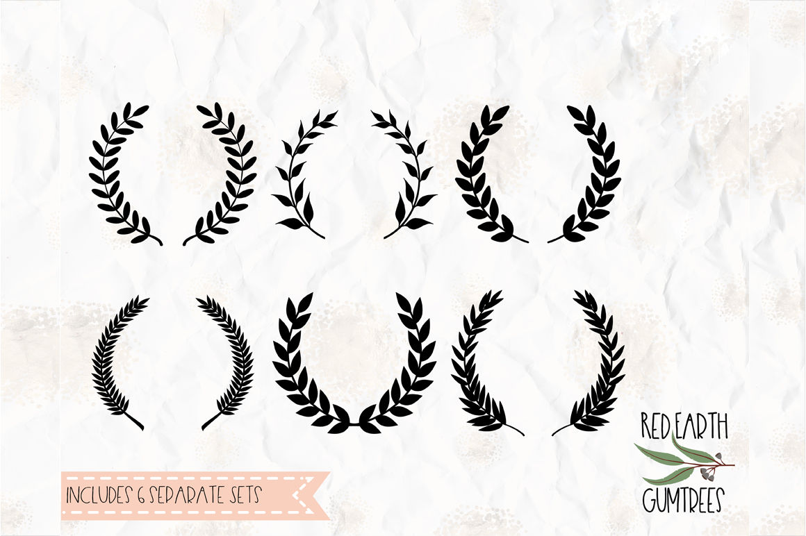 Download Laurel leaves bundle cut file in SVG, DXF, PNG, PDF, EPS formats By SVGBreweryDesigns ...