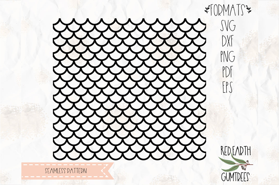 Download Seamless Mermaid fish scale cut file in SVG, DXF, PNG, PDF formats By SVGBreweryDesigns ...