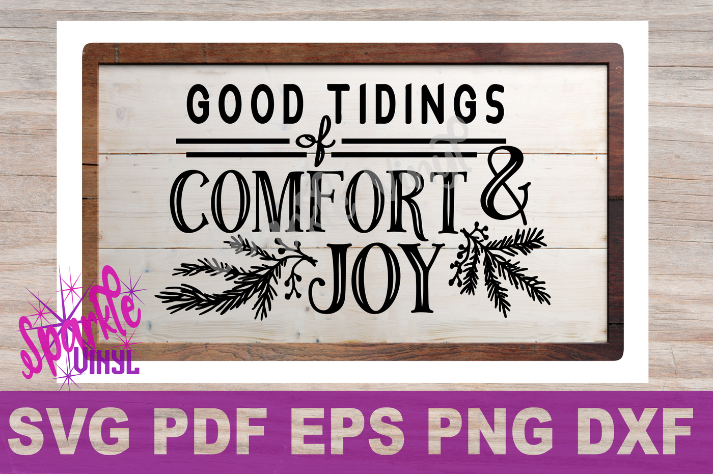 Svg Christmas Comfort And Joy Diy Sign Stencil Farmhouse Style Printable Or Svg Cutting Files For Cricut Sihouette By Sparkle Vinyl Designs Thehungryjpeg Com