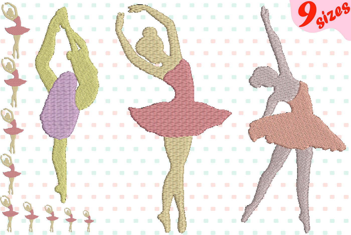 Ballet Ballerina Embroidery Design Instant Download Commercial Use digital file 4x4 5x7 Machine icon symbol sign girls girl sport dance girl girls By HamHamArt | TheHungryJPEG.com