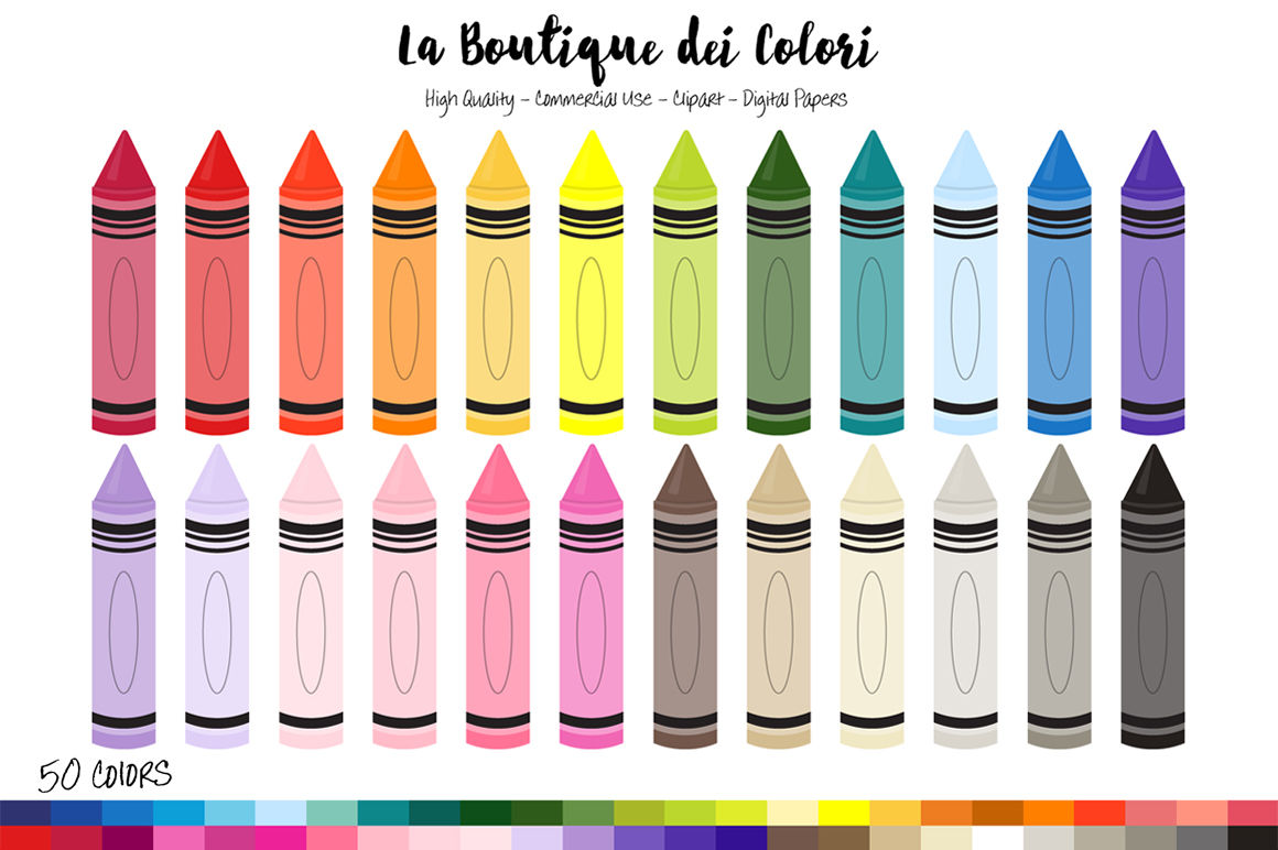 Watercolor Crayons Digital Clip Art Set Instant Download -  Israel