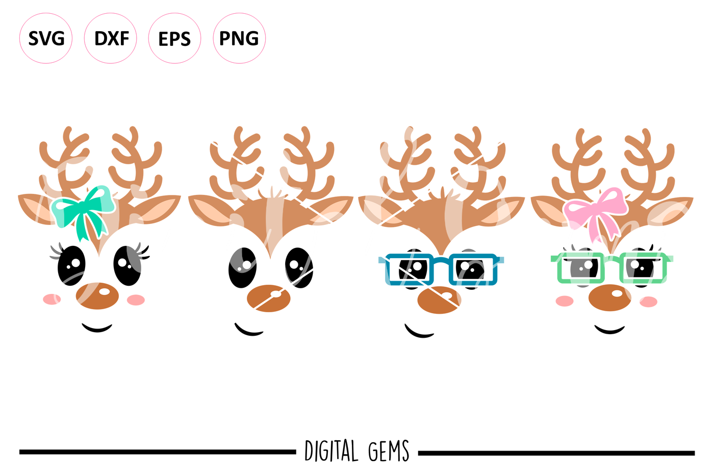 ori 107751 6b0b8d562ab960c70205a2b9e4453db560be0d96 reindeer face svg dxf eps png files