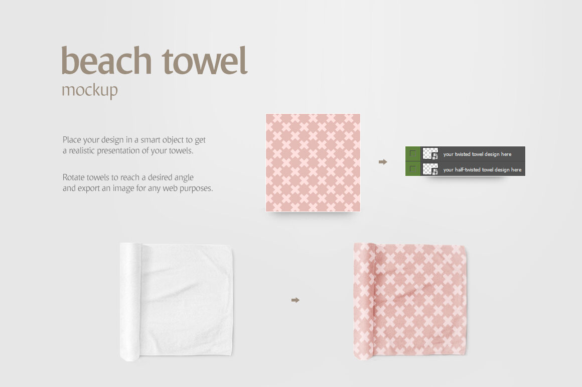 Download Beach Towel Mockup By Rebrandy Thehungryjpeg Com