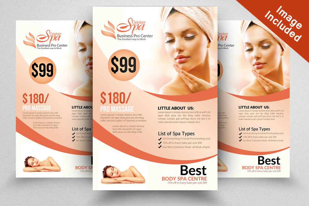 Spa And Massage Therapy Flyers By Designhub Thehungryjpeg
