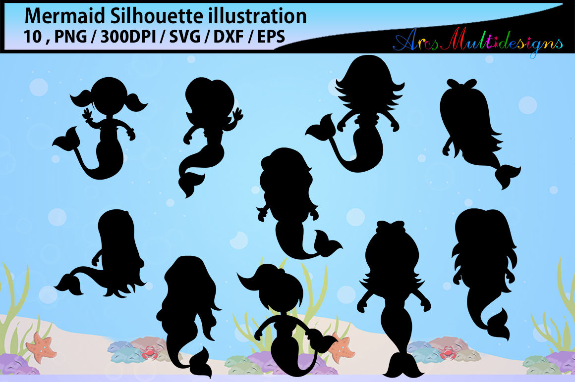 Free Free 115 Mermaid Silhouette Little Mermaid Svg Free SVG PNG EPS DXF File