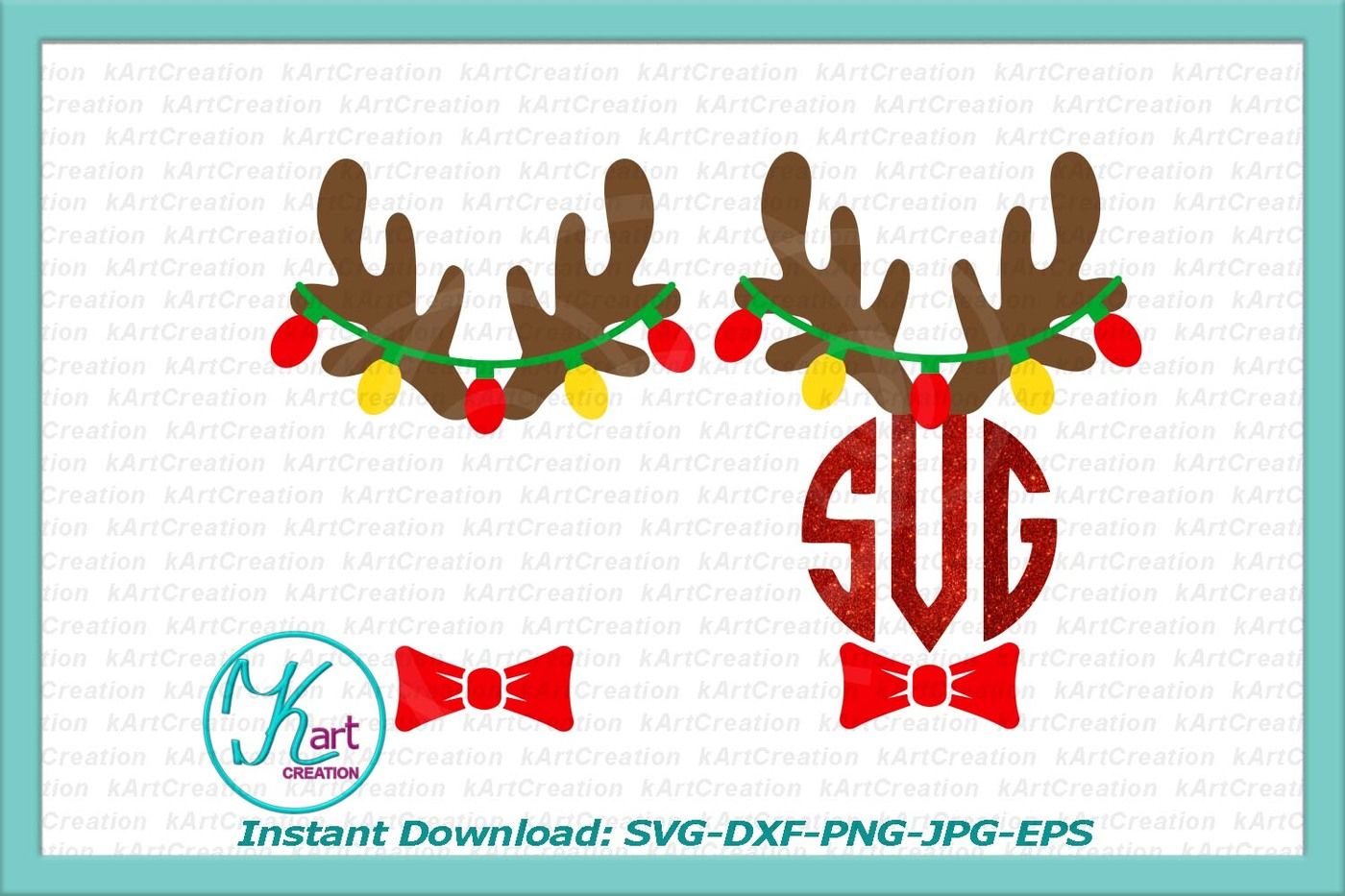 Reindeer Antlers Monogram Svg Antlers With Christmas Lights Svg Christmas Lights Svg Christmas Girl Reindeer Christmas Boy Reindeer Svg By Kartcreation Thehungryjpeg Com