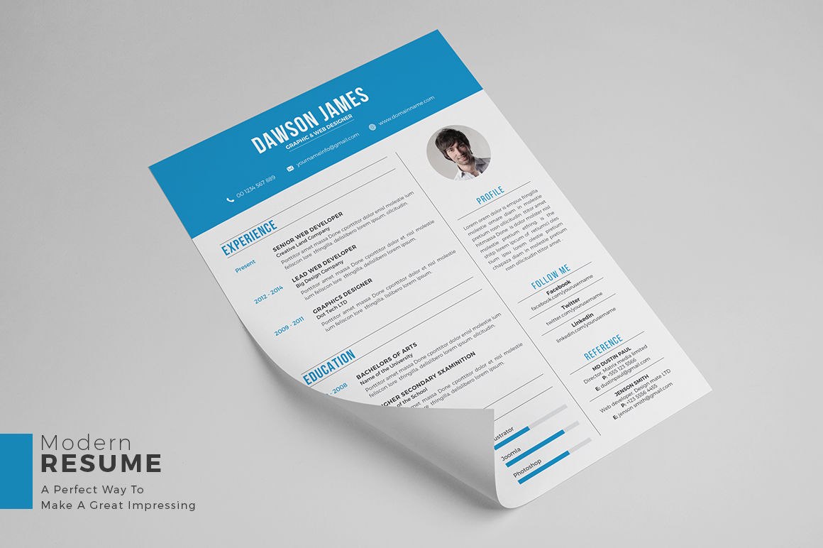 Resume/CV By ThemeDevisers | TheHungryJPEG