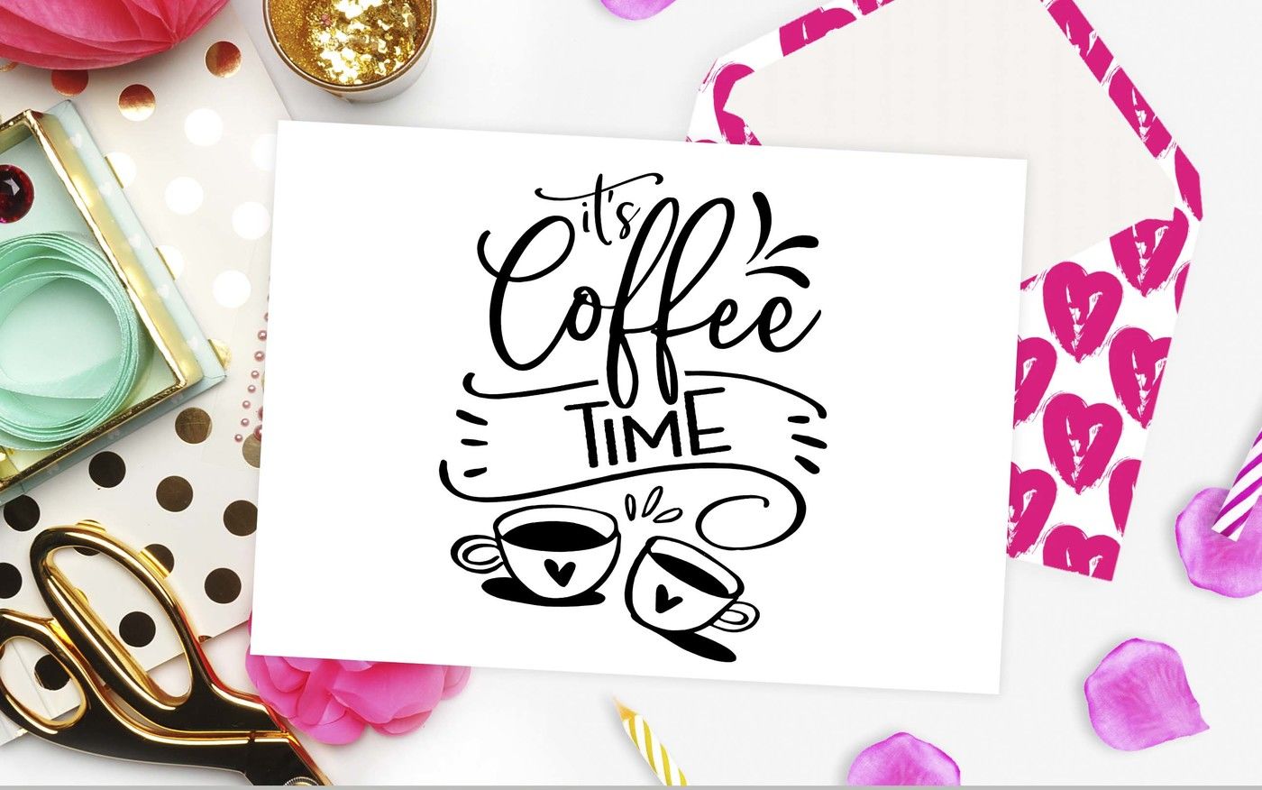 It's coffee time SVG DXF PNG EPS By TheBlackCatPrints ...