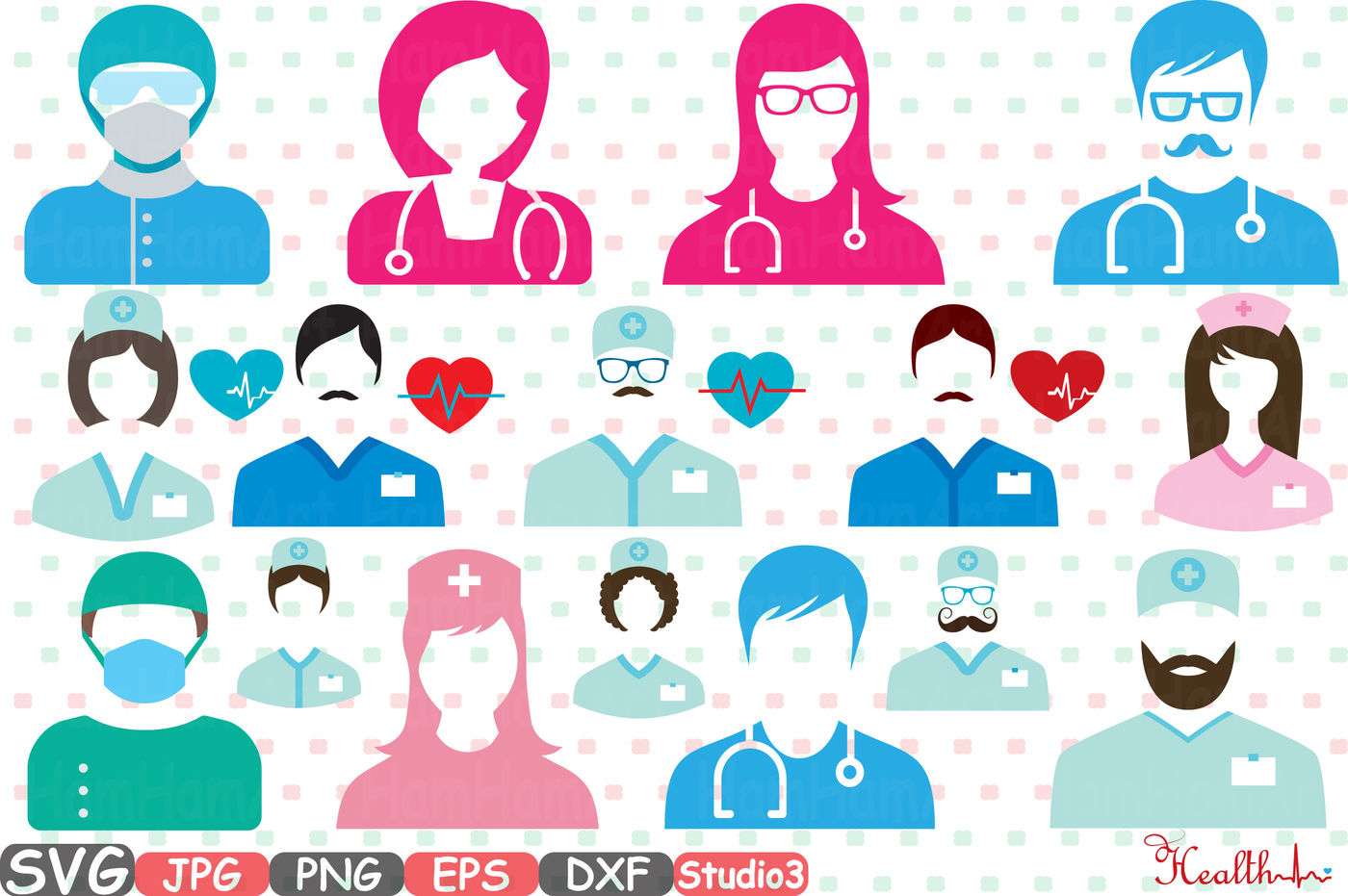 Doctor Medic Props Party Photo Booth Silhouette Svg Cutting Files Digital Clip Art Graphic Studio3 Cricut Cuttable Die Cut Machines Nurse Hospital Medicine Adn Stickers Biology Medicals Tools Heart Love Snake Med