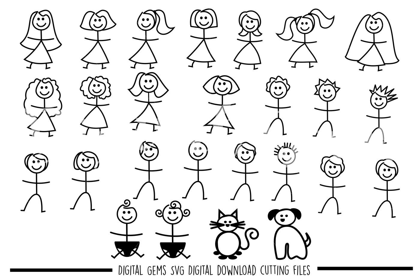 Download Stick figure people SVG / DXF / EPS / PNG files By Digital ...