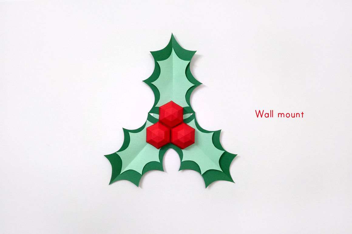 Diy Christmas Holly Stick 3d Papercraft By Paper Amaze Thehungryjpeg Com