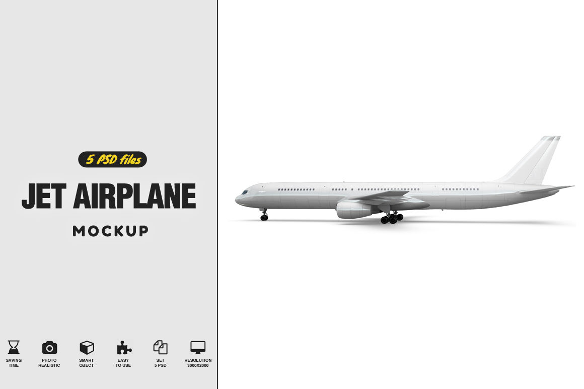 Download Jet Airplane Mockup By Mock Up Store Thehungryjpeg Com