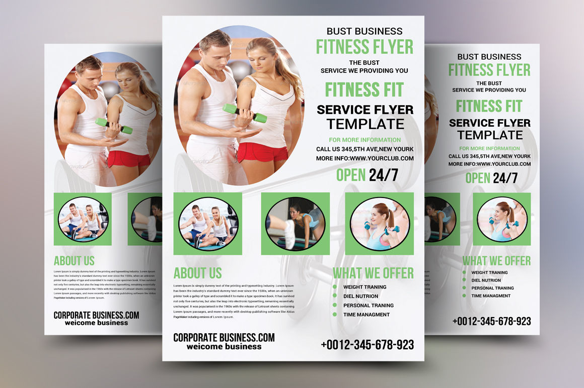 Fitness Flyer Template M1 By Ayme Designs Thehungryjpeg Com