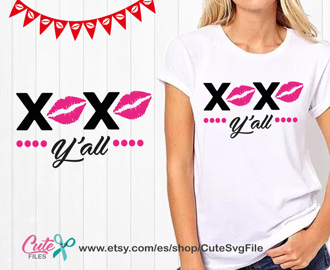 Kiss Svg Xoxo Yall Svg Happy Valentines Day Svg Files Kiss Clipart Silhouette Studio Vector File For Cutting Machines Kisses By Cute Files Thehungryjpeg Com