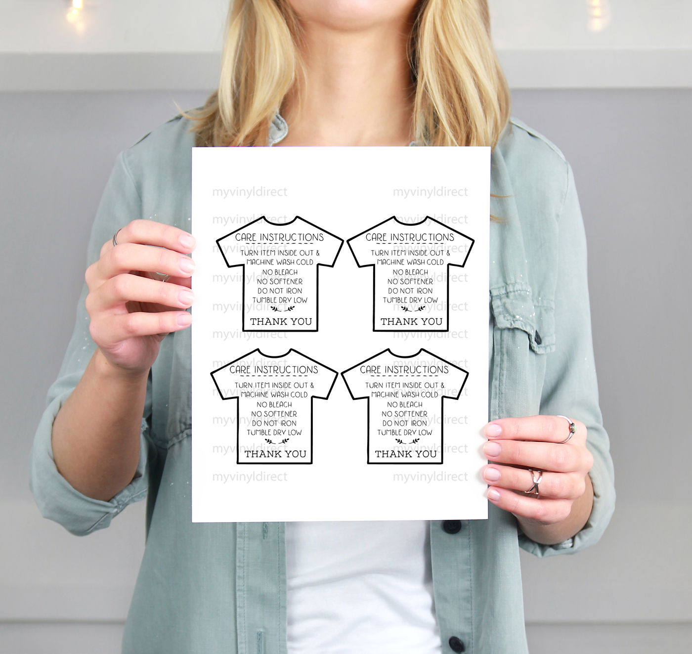 TShirt Care Instructions Printable PDF File By My Vinyl Direct