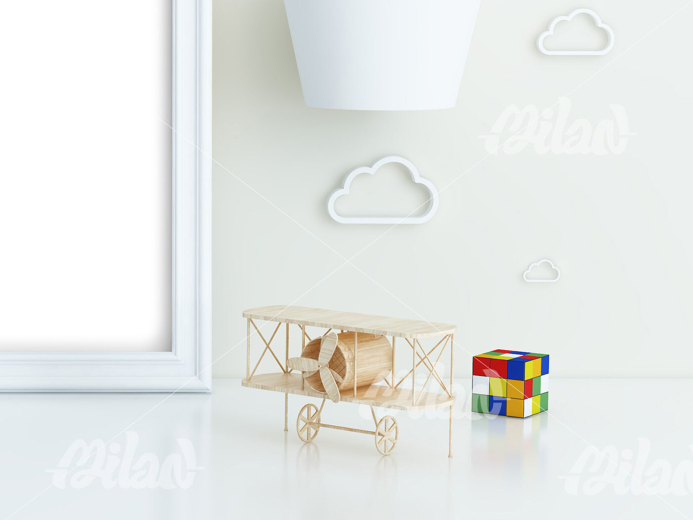 Download Kids Room Frame/poster Mockup airplane By Milan Mockup ...