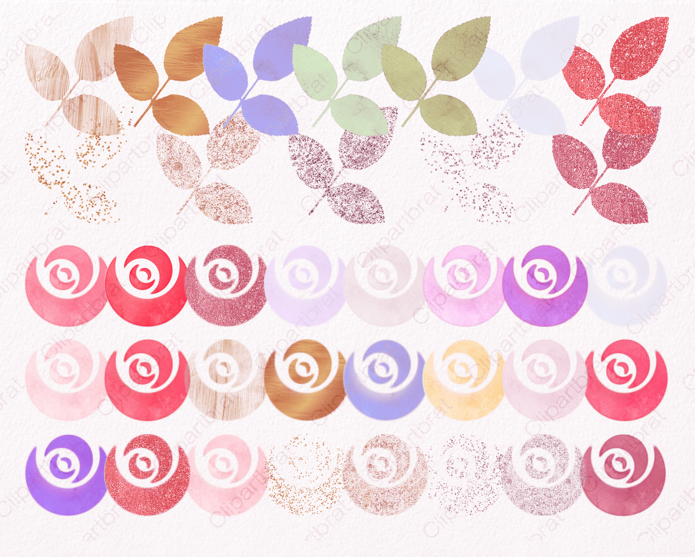 Download Blush Pink & Rose Gold Roses Watercolor Floral Graphics By ...