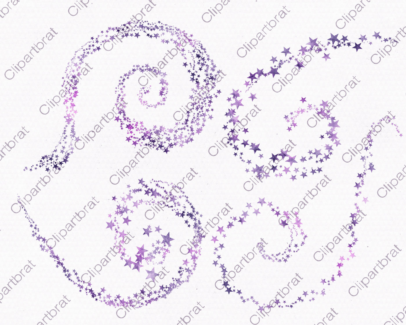 Purple Pink Watercolor Swirling Stars Celestial Sky Clipart Graphic Set By Clipartbrat Thehungryjpeg Com