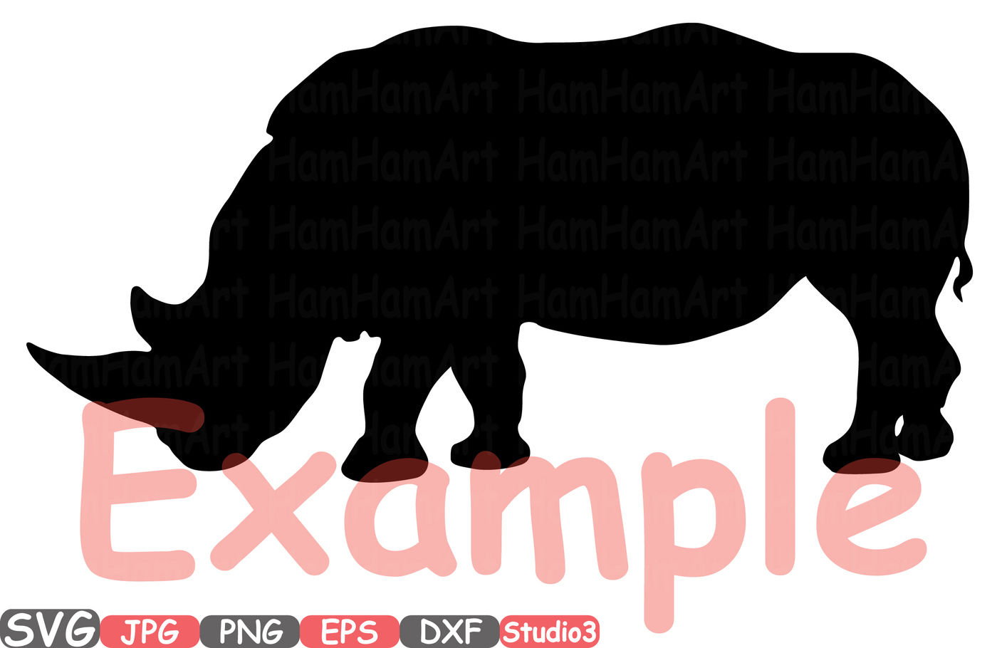 Cricut Cutfile Printable Clip Art Vector Digital Dxf Png Eps Ai Safari T-Shirt Decal Sticker Graphics Rhinoceros SVG African Rhino SVG