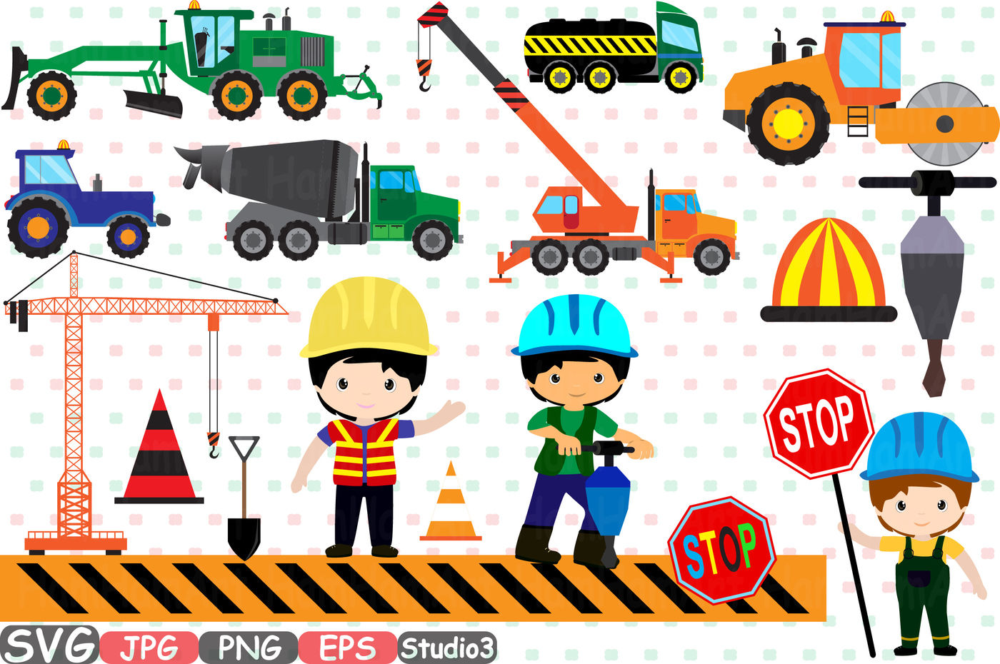 Download Construction Machines Silhouette SVG Cutting Files Digital ...