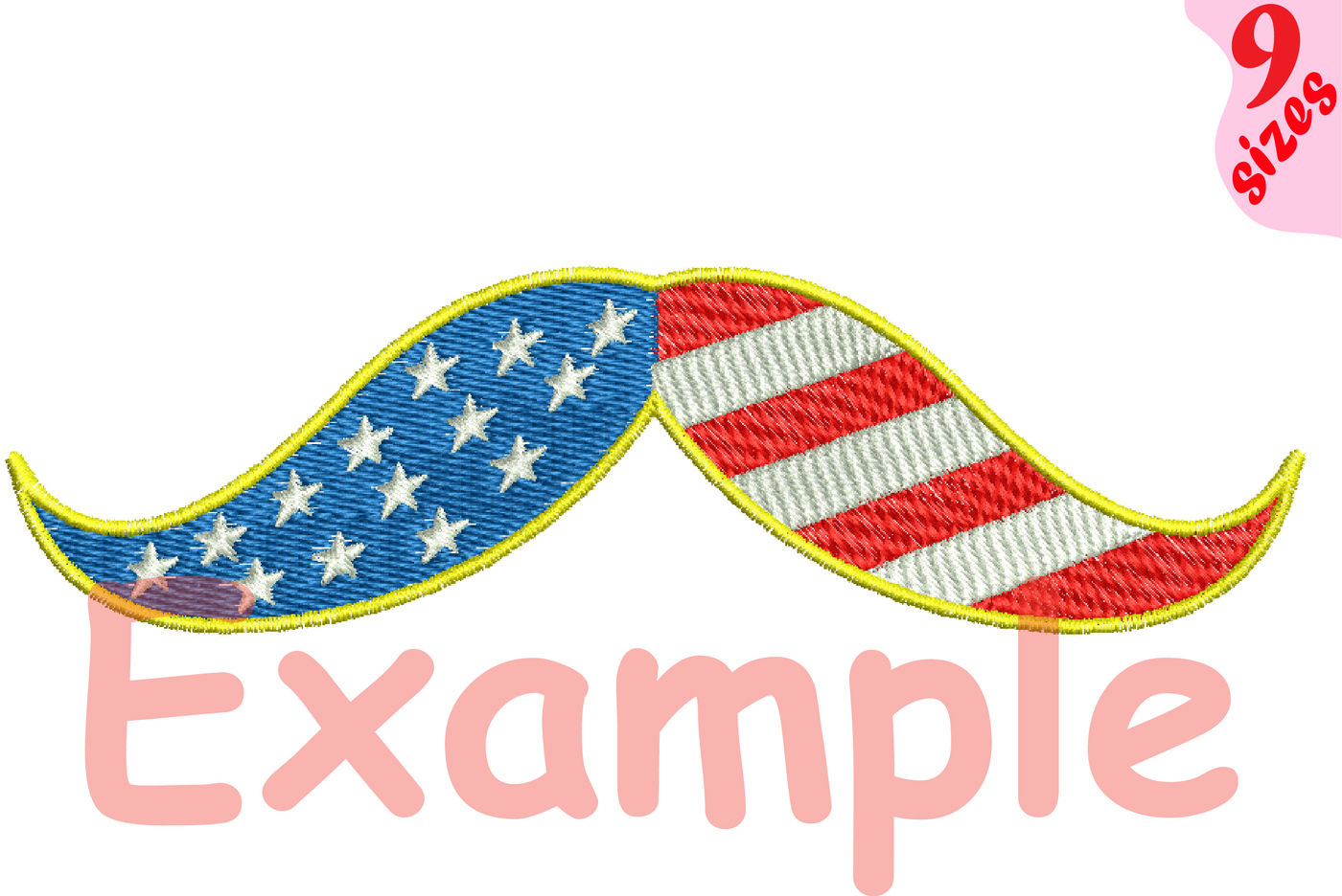 USA flag embroidery digital font.