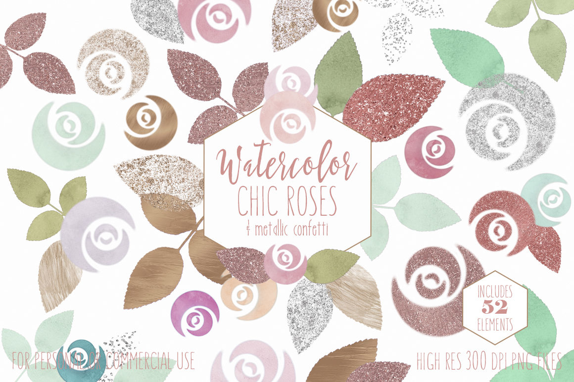 Download Blush Pink Mint & Rose Gold Chic Simple Floral & Confetti ...