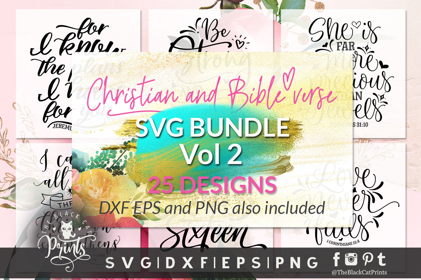 Download Christian SVG Bundle VOL 2 DXF PNG EPS By TheBlackCatPrints | TheHungryJPEG.com